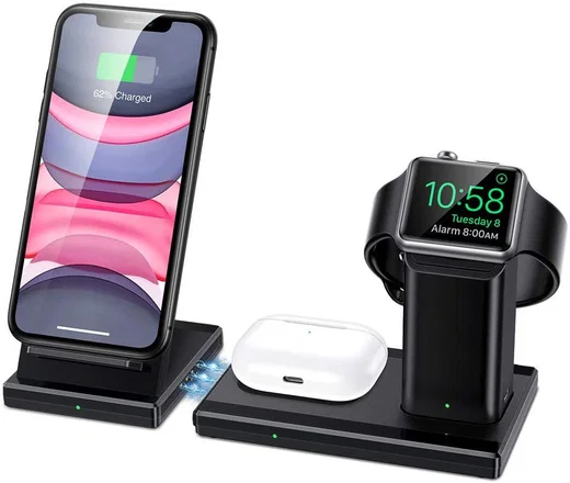 ESR 3-in-1 15W Wireless Charger Station Apple iPhone/AirPods/Watch afbeelding 1