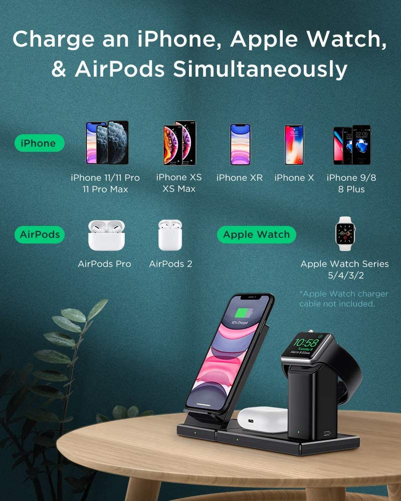 ESR 3-in-1 15W Wireless Charger Station Apple iPhone/AirPods/Watch afbeelding 9