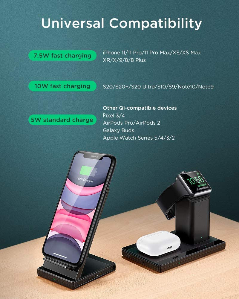 ESR 3-in-1 15W Wireless Charger Station Apple iPhone/AirPods/Watch afbeelding 10