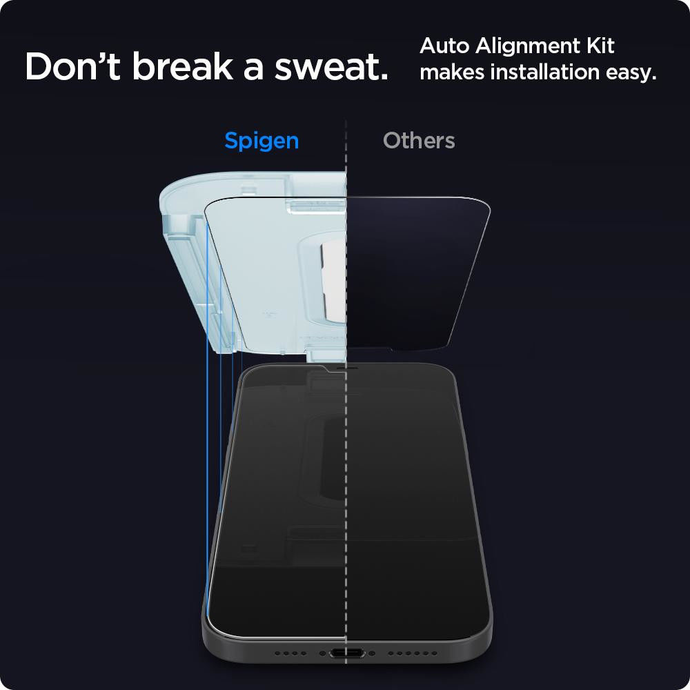 Spigen EZ Fit iPhone 12 Pro Max Privacy Glass Screenprotector (2-Pack) afbeelding 2