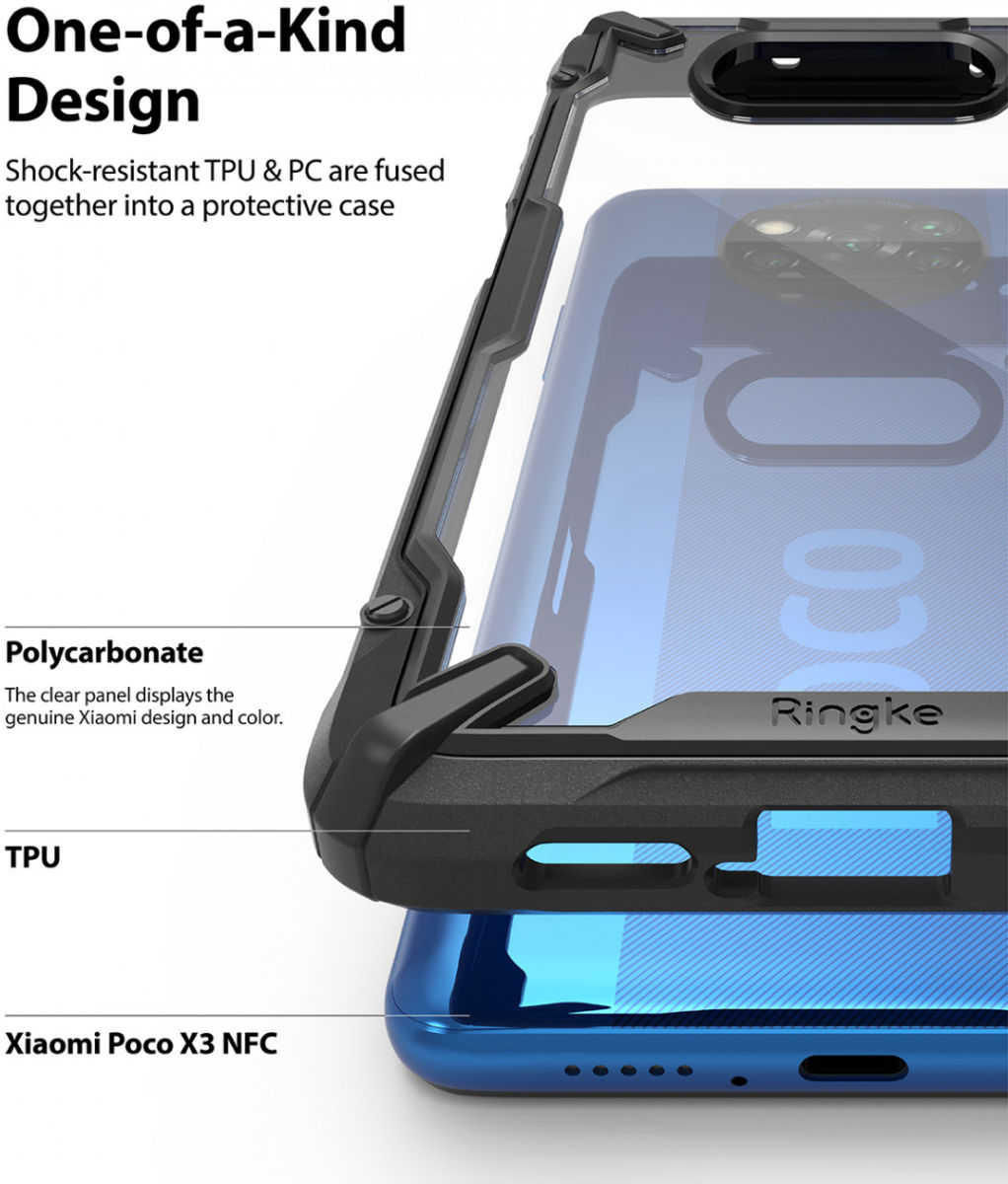 Ringke Fusion X Xiaomi Poco X3 / X3 Pro Hoesje Back Cover Camo Zwart afbeelding 6