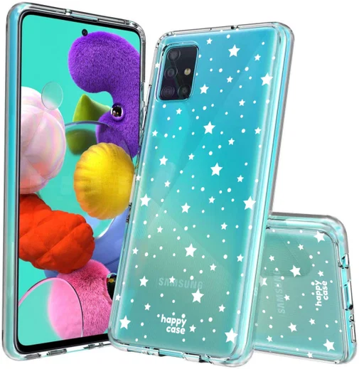 HappyCase Samsung Galaxy A51 Hoesje Flexibel TPU Sterretjes Print afbeelding 2