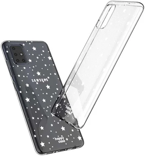 HappyCase Samsung Galaxy A51 Hoesje Flexibel TPU Sterretjes Print afbeelding 4