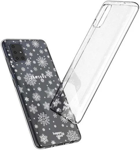 HappyCase Samsung Galaxy A51 Hoesje Flexibel TPU Sneeuwvlokken Print afbeelding 8