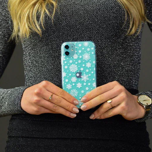 HappyCase Samsung Galaxy A51 Hoesje Flexibel TPU Sneeuwvlokken Print afbeelding 4