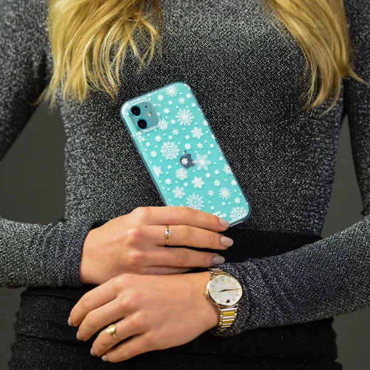 HappyCase Samsung Galaxy A51 Hoesje Flexibel TPU Sneeuwvlokken Print afbeelding 5