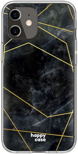 HappyCase iPhone 12 / 12 Pro Hoesje Flexibel TPU Zwart Marmer Print afbeelding 8