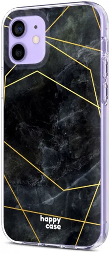 HappyCase iPhone 12 / 12 Pro Hoesje Flexibel TPU Zwart Marmer Print afbeelding 7
