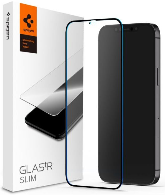 Spigen GLAS.tR Slim Apple iPhone 12 Pro Max Tempered Glass Zwart afbeelding 1