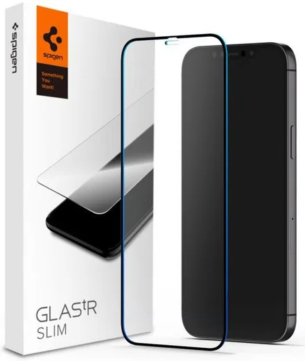 Spigen GLAS.tR Slim Apple iPhone 12 Pro Max Tempered Glass Zwart afbeelding 1