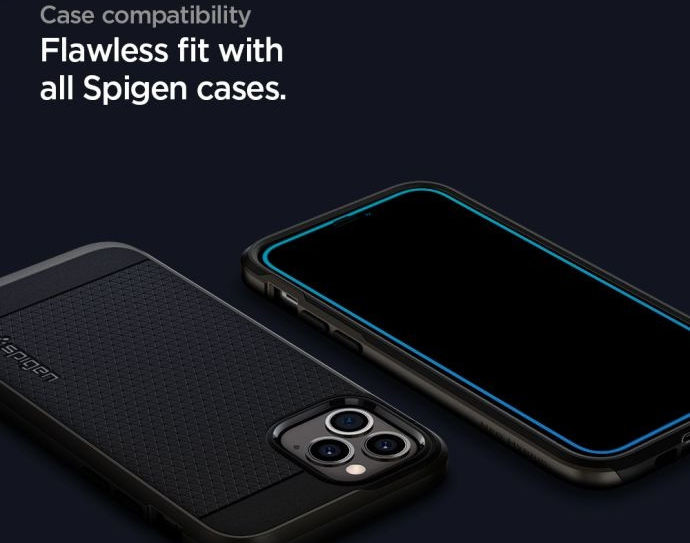 Spigen GLAS.tR Slim Apple iPhone 12 Pro Max Tempered Glass Zwart afbeelding 6
