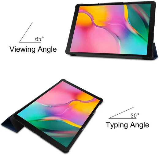 Samsung Galaxy Tab A 10.1 (2019) Tri-fold Hoes Donker Blauw afbeelding 5
