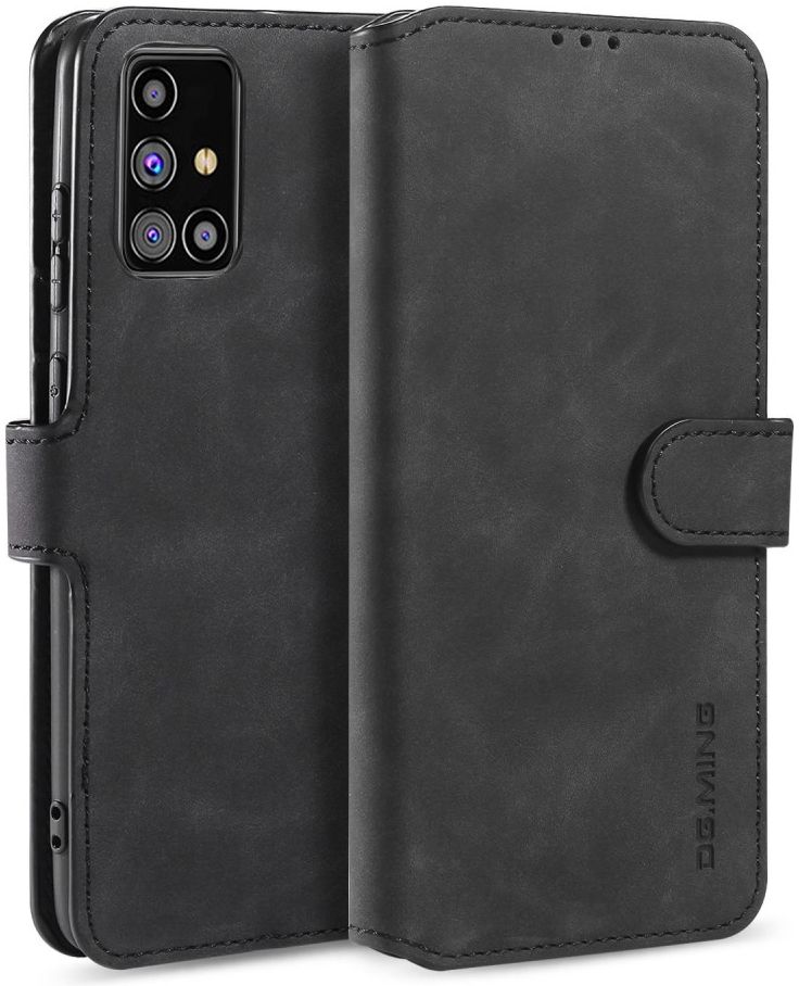 DG Ming Samsung Galaxy M31s Retro Portemonnee Hoesje Zwart afbeelding 1