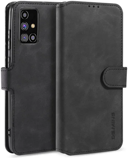 DG Ming Samsung Galaxy M31s Retro Portemonnee Hoesje Zwart afbeelding 1