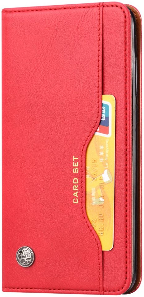 Xiaomi Mi 10T/10T Pro 5G Lederen Wallet Stand Hoesje Rood afbeelding 1