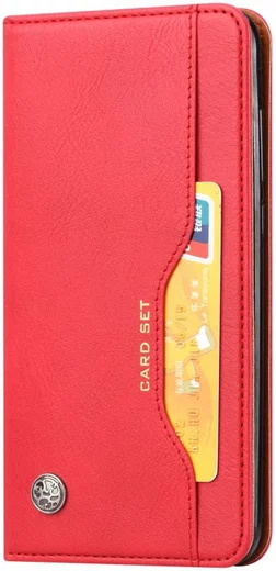 Xiaomi Mi 10T/10T Pro 5G Lederen Wallet Stand Hoesje Rood afbeelding 1