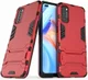 Oppo Reno 4 5G Hoesje Shock Proof Back Cover Met Kickstand Rood afbeelding 2