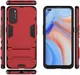 Oppo Reno 4 5G Hoesje Shock Proof Back Cover Met Kickstand Rood afbeelding 3