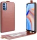 Oppo Reno 4 5G Hoesje Verticale Flip Case Crazy Horse Bruin afbeelding 2