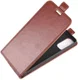 Oppo Reno 4 5G Hoesje Verticale Flip Case Crazy Horse Bruin afbeelding 1