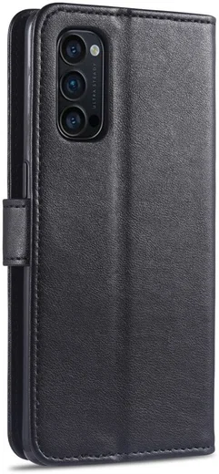 AZNS Oppo Reno 4 5G Portemonnee Stand Hoesje Zwart afbeelding 3