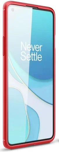 OnePlus 8T Hoesje Geborsteld TPU Flexibele Back Cover Rood afbeelding 2