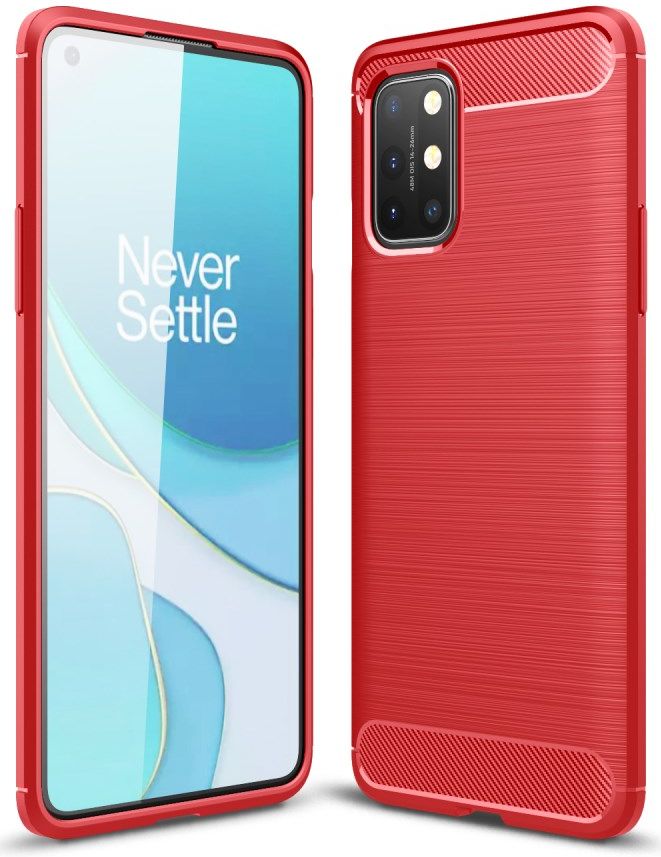 OnePlus 8T Hoesje Geborsteld TPU Flexibele Back Cover Rood afbeelding 4