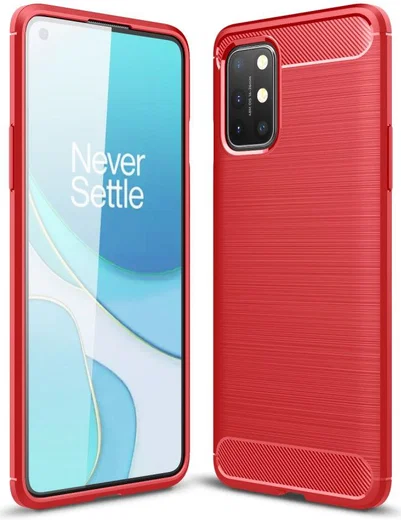 OnePlus 8T Hoesje Geborsteld TPU Flexibele Back Cover Rood afbeelding 4