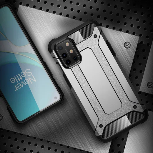 OnePlus 8T Hoesje Shock Proof Hybride Back Cover Donker Blauw afbeelding 9