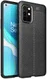 OnePlus 8T Litchi Hoesje TPU met Leren Textuur Zwart afbeelding 1