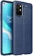 OnePlus 8T Litchi Hoesje TPU met Leren Textuur Blauw afbeelding 1