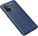 OnePlus 8T Litchi Hoesje TPU met Leren Textuur Blauw afbeelding 2
