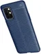 OnePlus 8T Litchi Hoesje TPU met Leren Textuur Blauw afbeelding 3