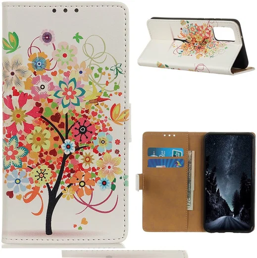 OnePlus 8T Book Case Hoesje Wallet Book Case met Tree Print afbeelding 3