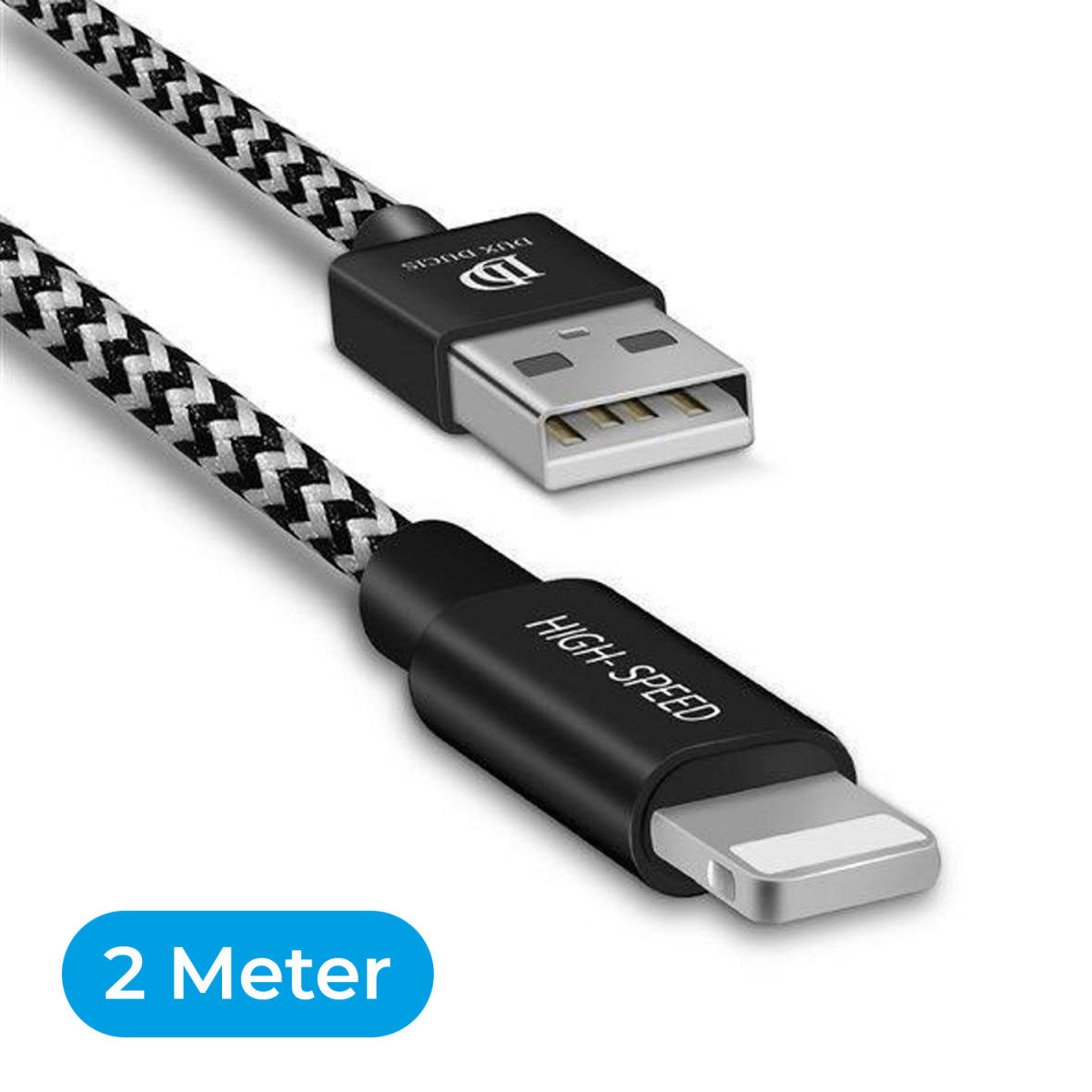 Dux Ducis Fast Charging 2.1A Lightning Oplaad Kabel 2 Meter afbeelding 3