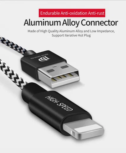 Dux Ducis Fast Charging 2.1A Lightning Oplaad Kabel 2 Meter afbeelding 4