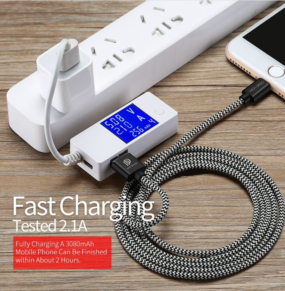 Dux Ducis Fast Charging 2.1A Lightning Oplaad Kabel 2 Meter afbeelding 14