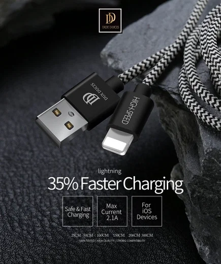 Dux Ducis Fast Charging 2.1A Lightning Oplaad Kabel 2 Meter afbeelding 12