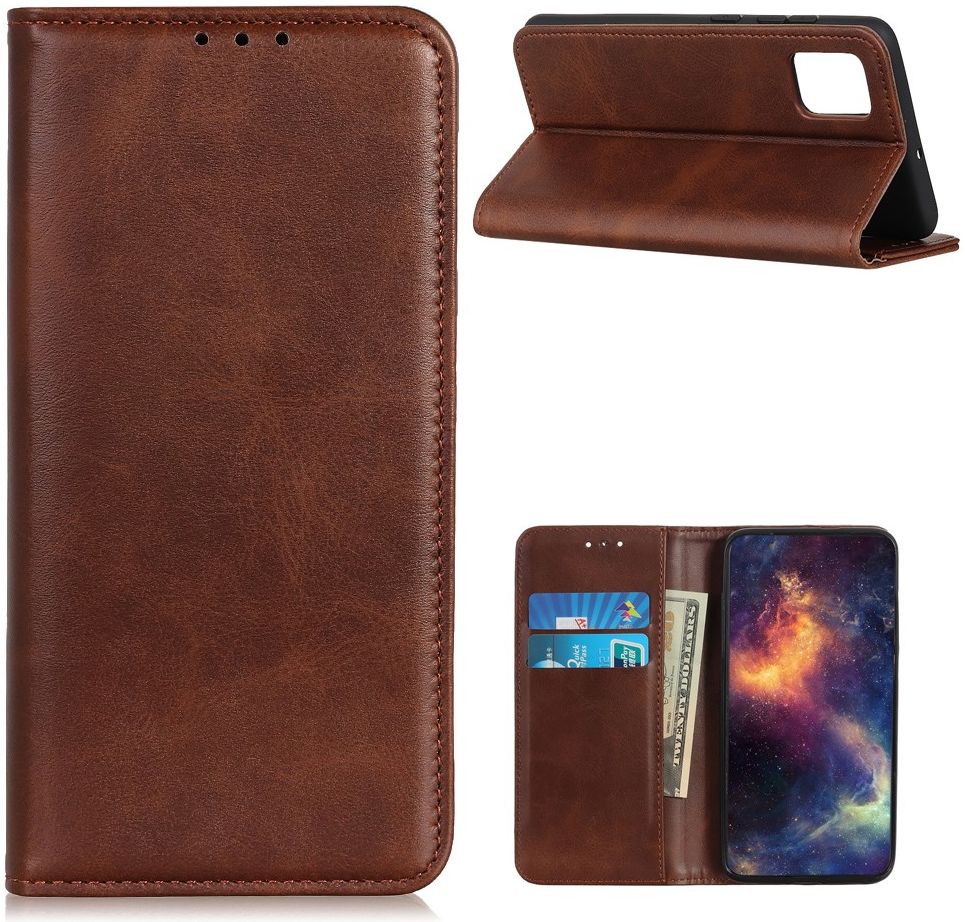 Motorola Moto G9 Plus Portemonnee Stand Book Case Hoesje Coffee afbeelding 7