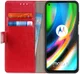 Motorola Moto G9 Plus Crazy Horse Portemonnee Stand Hoesje Rood afbeelding 1