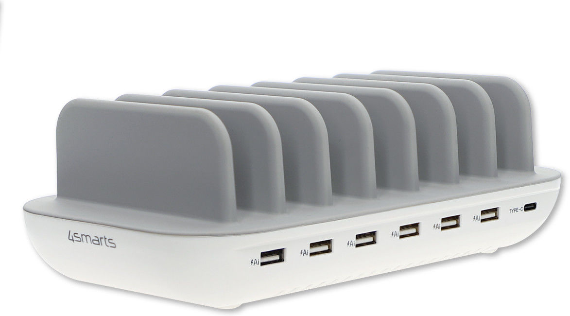 4smarts Universeel 60W Docking Oplaad Station 7 Poorts USB + USB-C Wit afbeelding 2