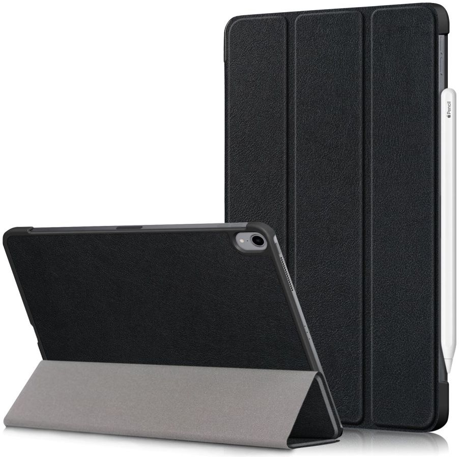 iPad Air 2020 / 2022 Hoesje Tri-Fold Book Case Zwart afbeelding 1