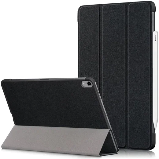 iPad Air 2020 / 2022 Hoesje Tri-Fold Book Case Zwart afbeelding 1