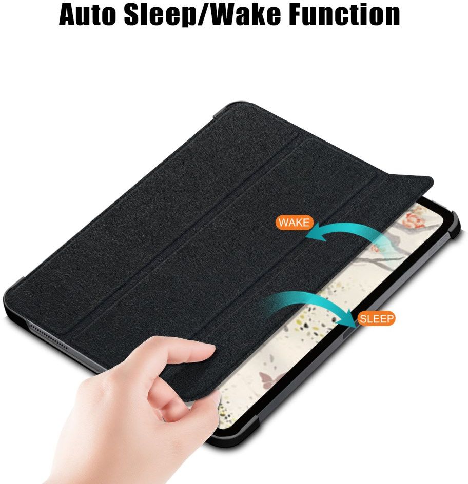 iPad Air 2020 / 2022 Hoesje Tri-Fold Book Case Zwart afbeelding 6