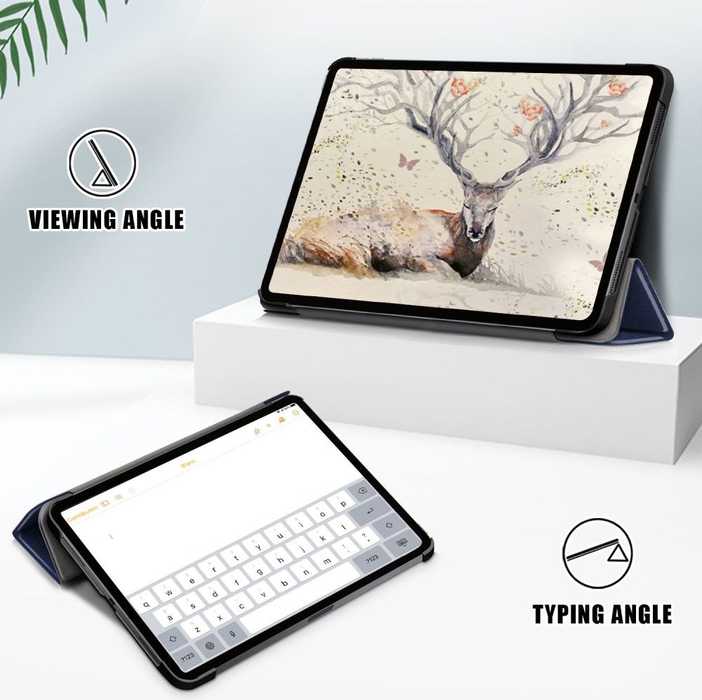 iPad Air 2020 / 2022 Hoesje Tri-Fold Book Case Blauw afbeelding 5
