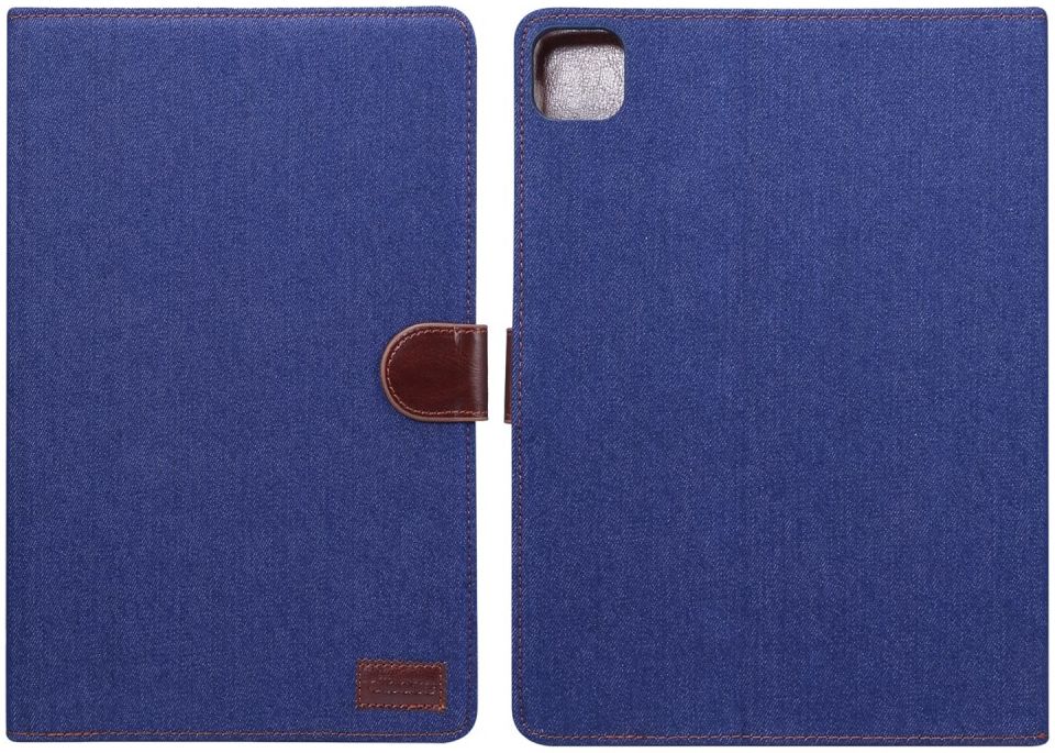 Apple iPad Air 2020 / 2022 Hoes Jeans Book Case Donker Blauw afbeelding 1