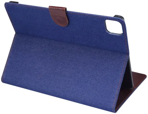 Apple iPad Air 2020 / 2022 Hoes Jeans Book Case Donker Blauw afbeelding 4