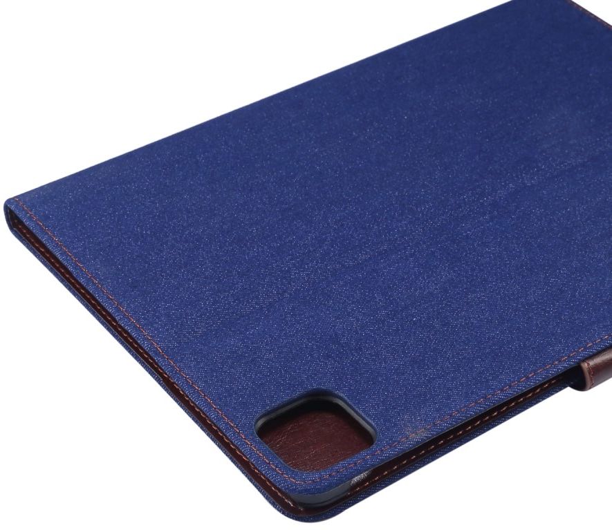 Apple iPad Air 2020 / 2022 Hoes Jeans Book Case Donker Blauw afbeelding 6