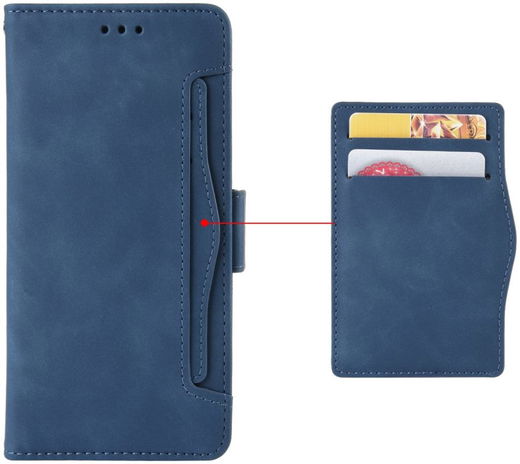 Oppo Reno 4 Z 5G Portemonnee Hoes Met Kaarthouder Blauw afbeelding 11