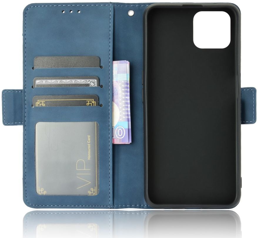Oppo Reno 4 Z 5G Portemonnee Hoes Met Kaarthouder Blauw afbeelding 8